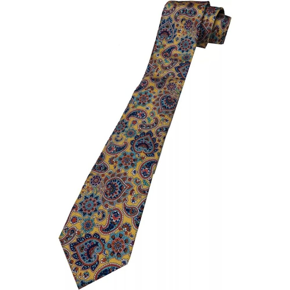 Chaps Necktie Yellow Paisley Neck Tie New NWT